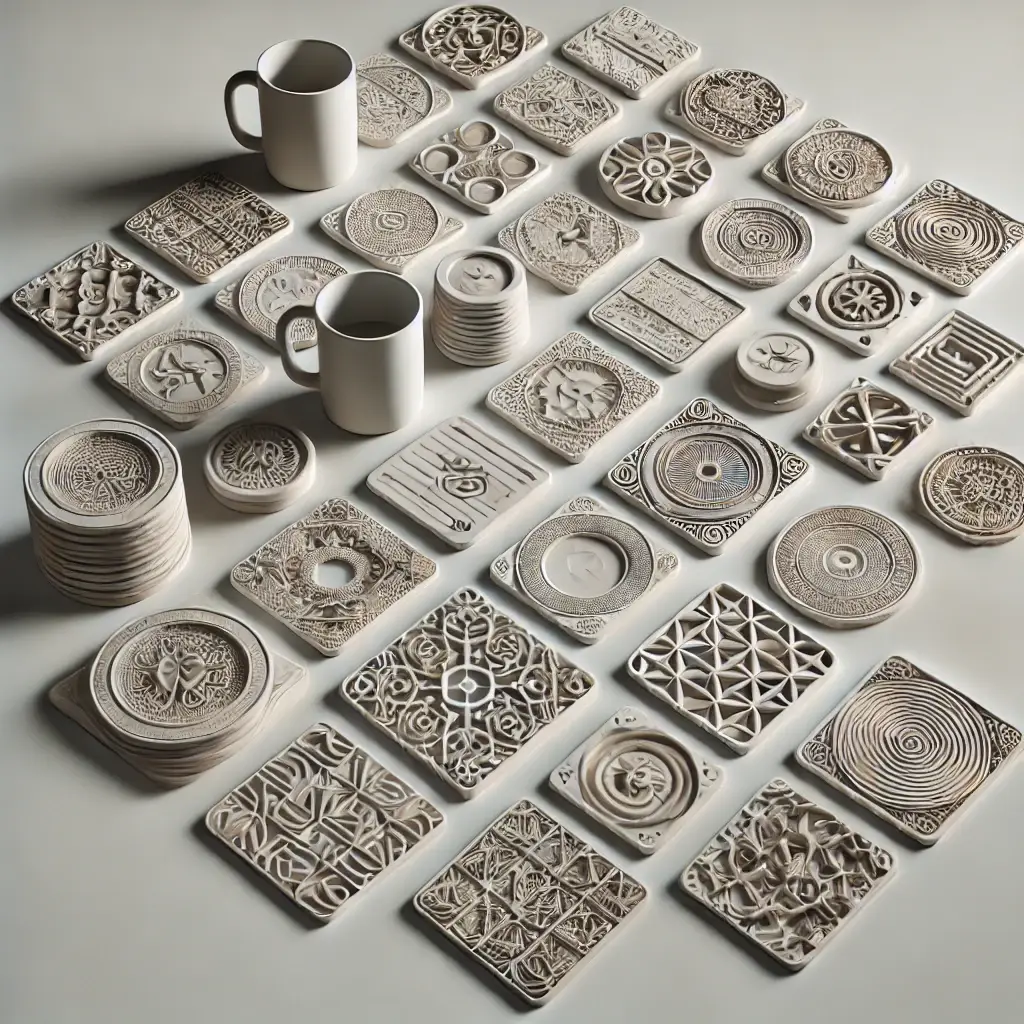 collection de sous-verres à boissons imprimés en 3D