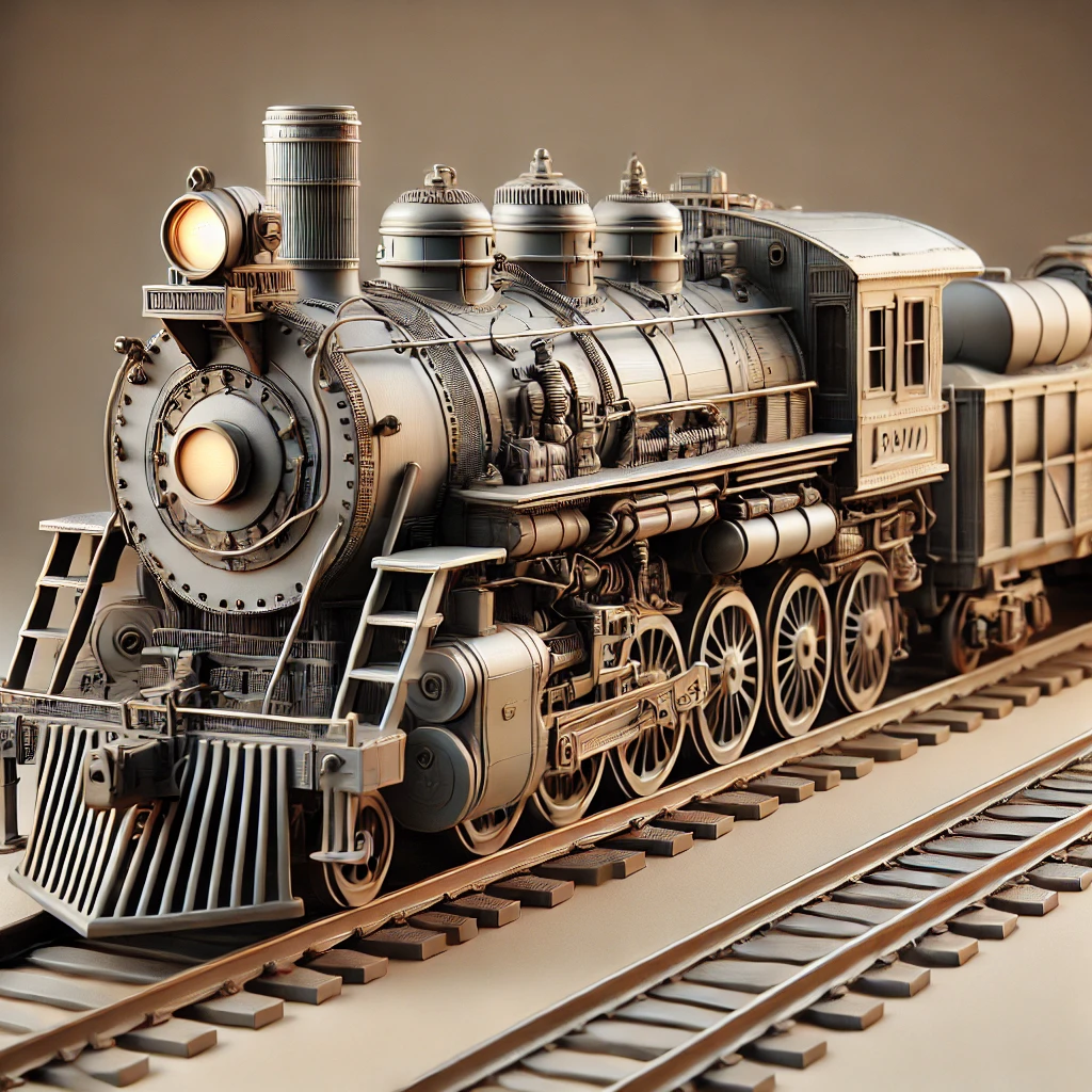 Modèle de locomotive vintage en 3D.