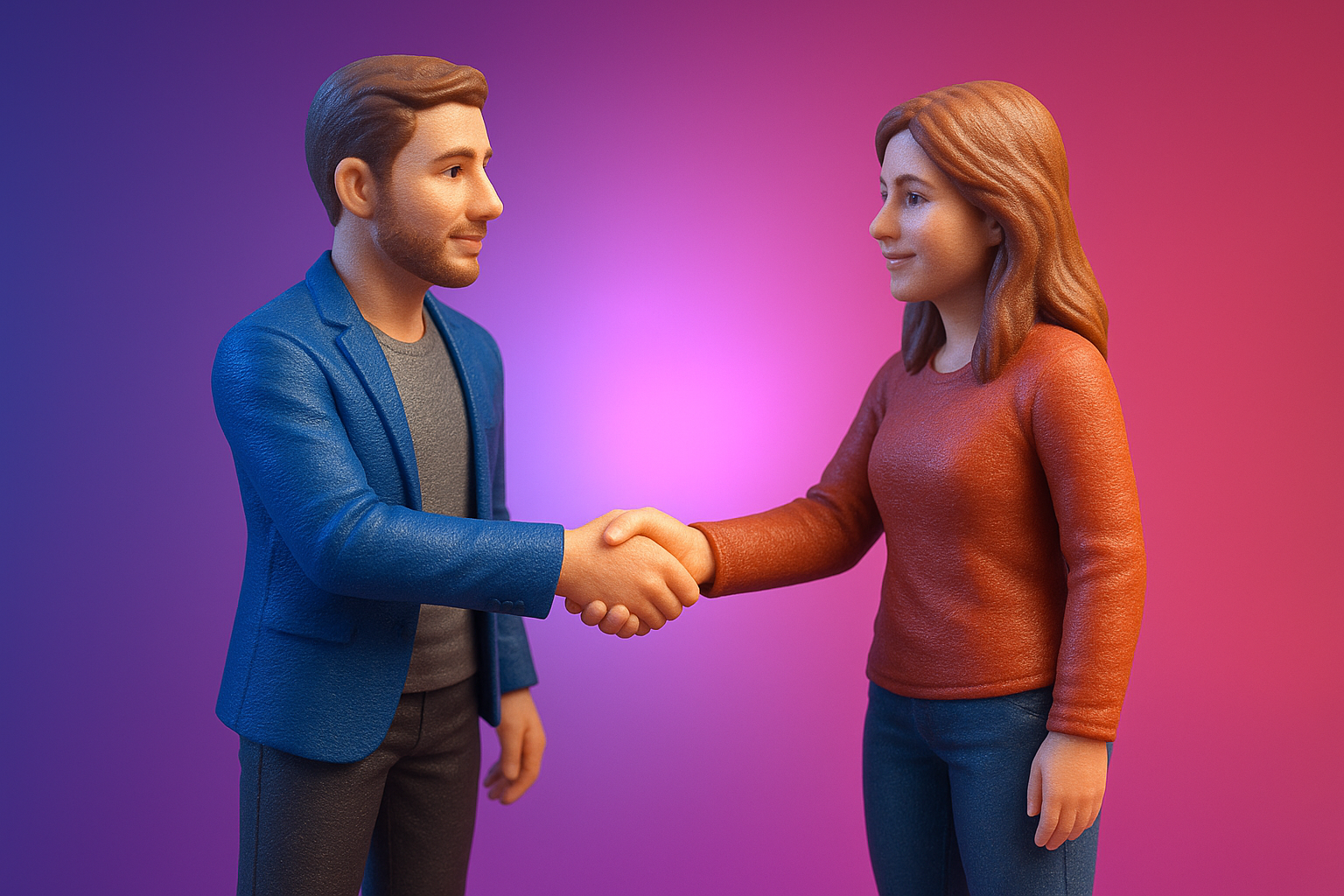 Deux personnes se serrent la main.